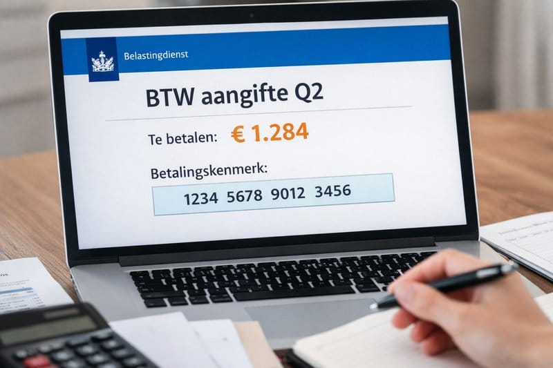 Betalingskenmerk btw-aangifte invoeren bij online betaling